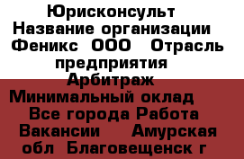 Юрисконсульт › Название организации ­ Феникс, ООО › Отрасль предприятия ­ Арбитраж › Минимальный оклад ­ 1 - Все города Работа » Вакансии   . Амурская обл.,Благовещенск г.